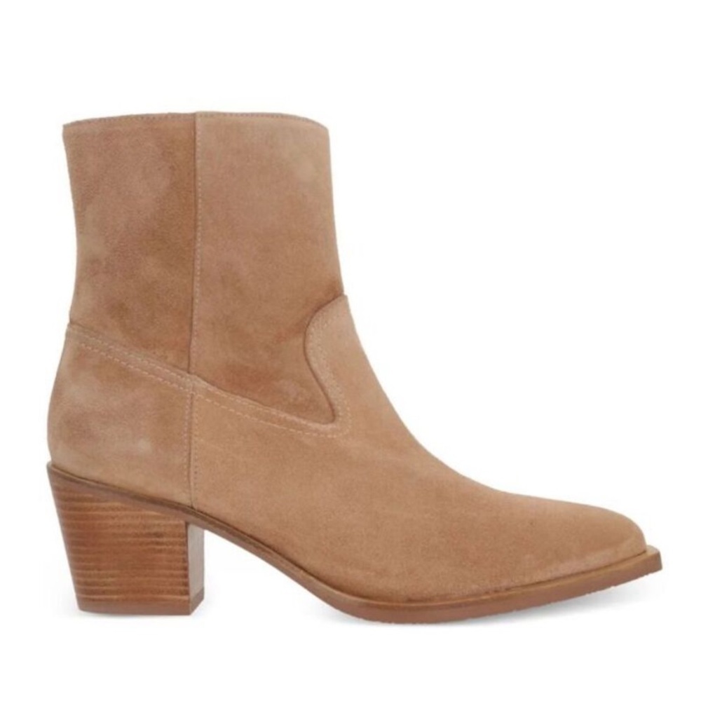 NIB Stuart Weitzman Tate Bootie Ankle Boot Suede Camel Tan Sz 7